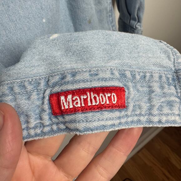 Marlboro Country Store Denim Shirt Small VTG 90s Streetwear Skater Grunge Rodeo - Picture 6 of 7